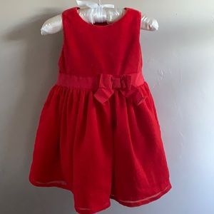 Red Tulle Satin Velvet 12 months Dress